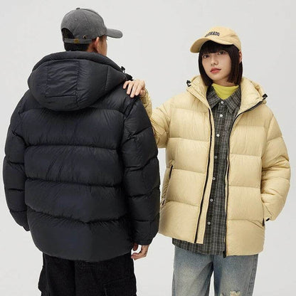 Winter Men's Jacket Hooded Windproof White Duck Jacket Warm Windbreaker - Tamnz