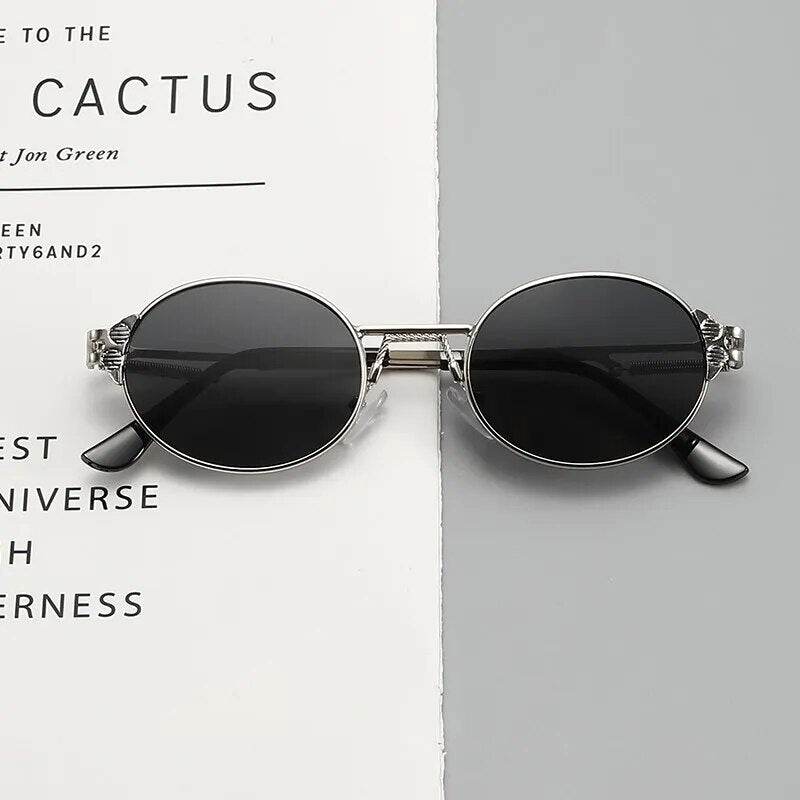 Round Frame Retro Personalized Metal Sunglasses Sunglasses For Men And Women - Tamnz