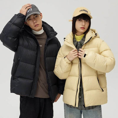 Winter Men's Jacket Hooded Windproof White Duck Jacket Warm Windbreaker - Tamnz