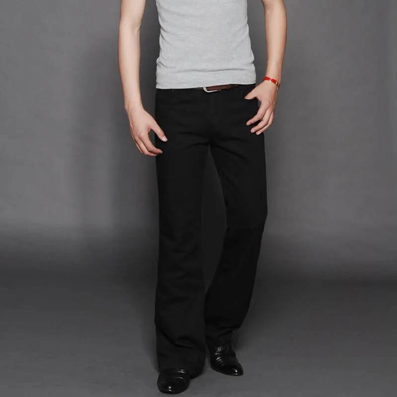 Denim Flared Jeans Men Boot Cut Denim Pants Comfortable Slightly Slim Classic Loose Casual Blue Black Trousers For Male Bootcut - Tamnz