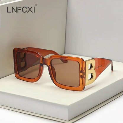 Oversized The Letter B Square Luxury Trend Sunglasses Women Men Retro Rectangle Sunglasses Gafas De Sol - Tamnz