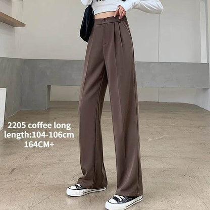 Casual High Waist Loose Wide Leg Pants for Women Spring Autumn New Female Floor-Length White Suits Pants Ladies Long Trousers - Tamnz