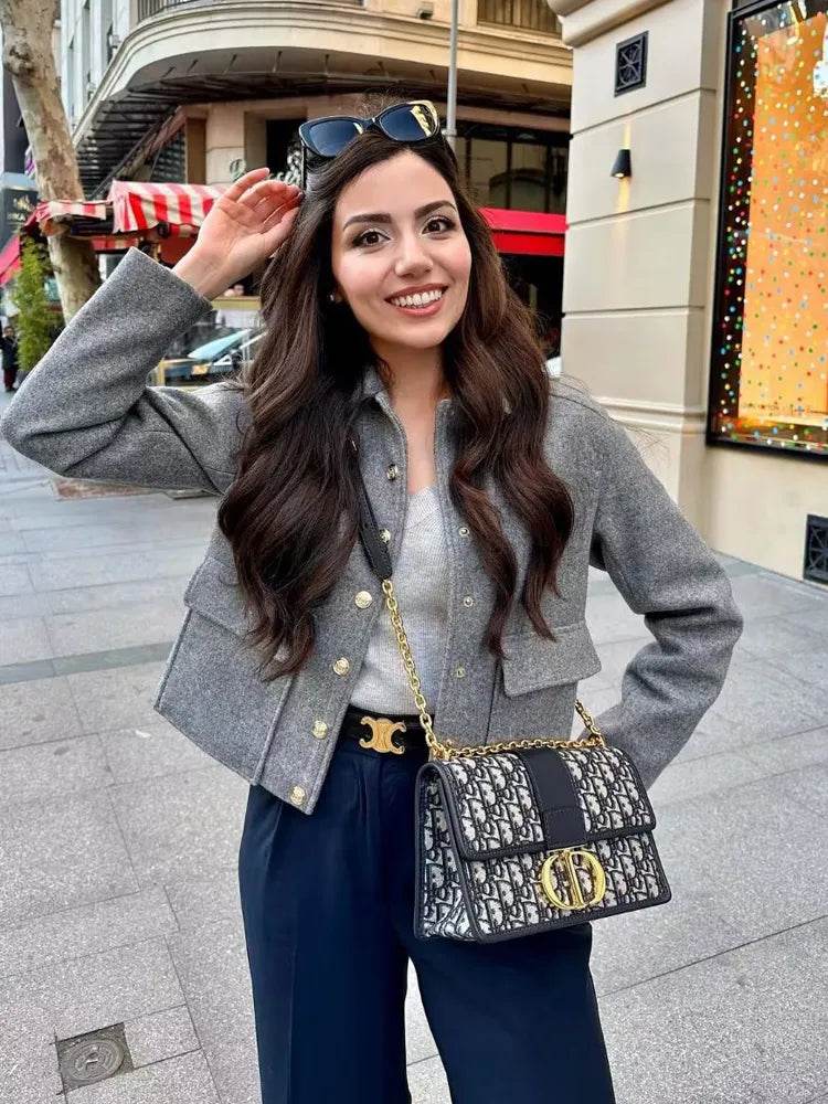 Fashion Jackets for Women Autumn Coats Female Turndown Collar Chic Single-breasted New Outerwear Ladies Casual Jacket - Tamnz