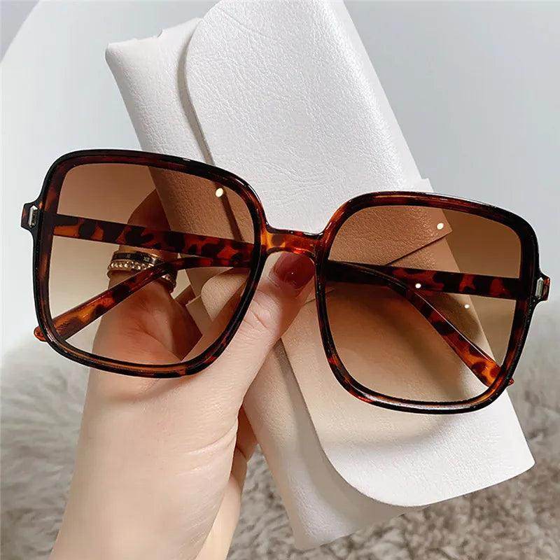 Sunglasses Woman Rimless Square Sunglasses Luxury Brand Design UV400 Female Shades - Tamnz
