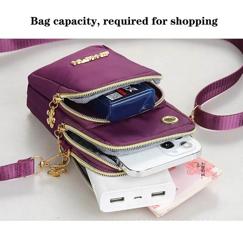 Buylor New Mobile Phone Crossbody Bags for Women Fashion Women Shoulder Bag Cell Phone Pouch With Headphone Layer Wallet - Tamnz