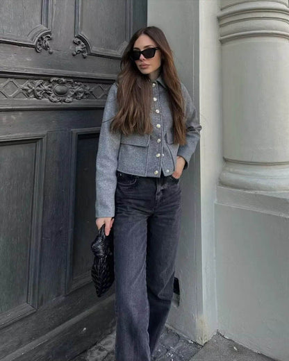 Fashion Jackets for Women Autumn Coats Female Turndown Collar Chic Single-breasted New Outerwear Ladies Casual Jacket - Tamnz