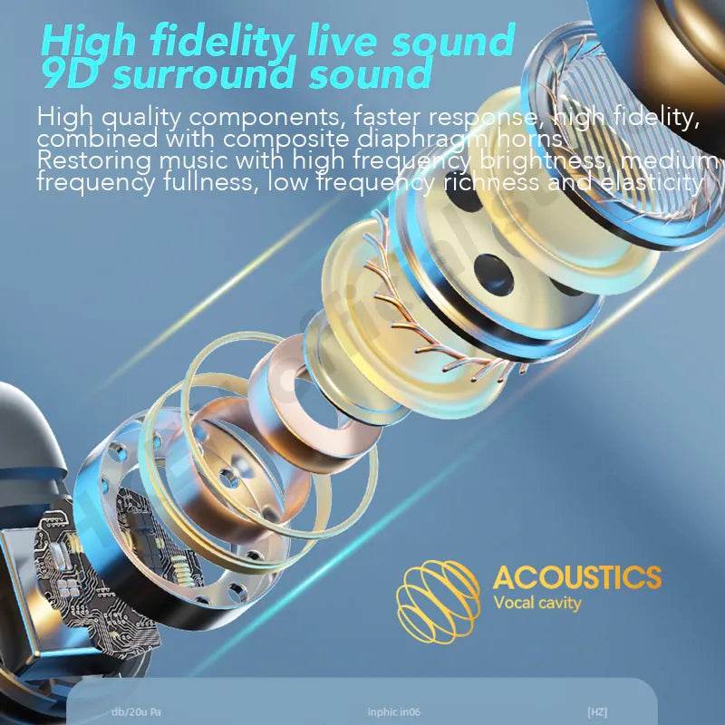 Bone Conduction Wireless Headphones Bluetooth Gaming Headsets Noise Canceling Sport Earphones - Tamnz