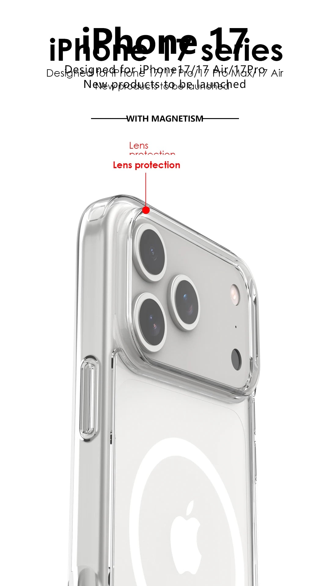 Shockproof For Magsafe Clear Magnetic Wireless Charge Case For iPhone 17 Air 17 Pro Max Hybird Hard Acrylic Back Cover Bumper