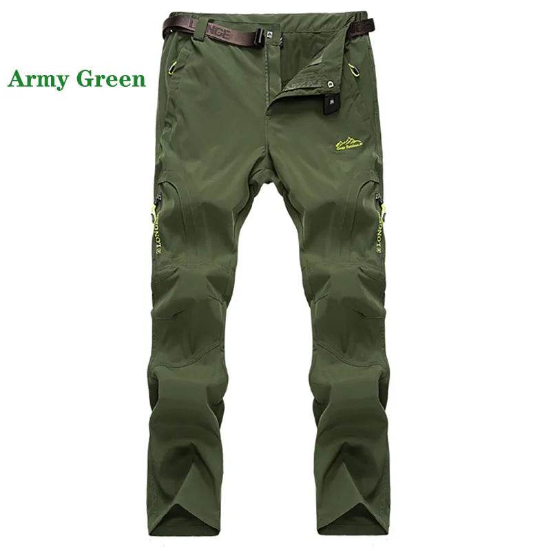 5XL Men's Outdoor Hiking Pants With Belt Quick-drying Waterproof Multi-pocket Light Tactical Utility Fishing Travel Cargo Pants - Tamnz