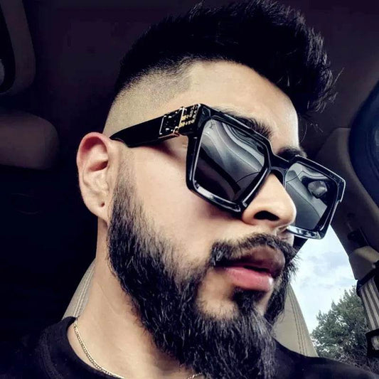 Square Sunglasses Men Luxury Brand Designer Luxury Retro UV400 - Tamnz