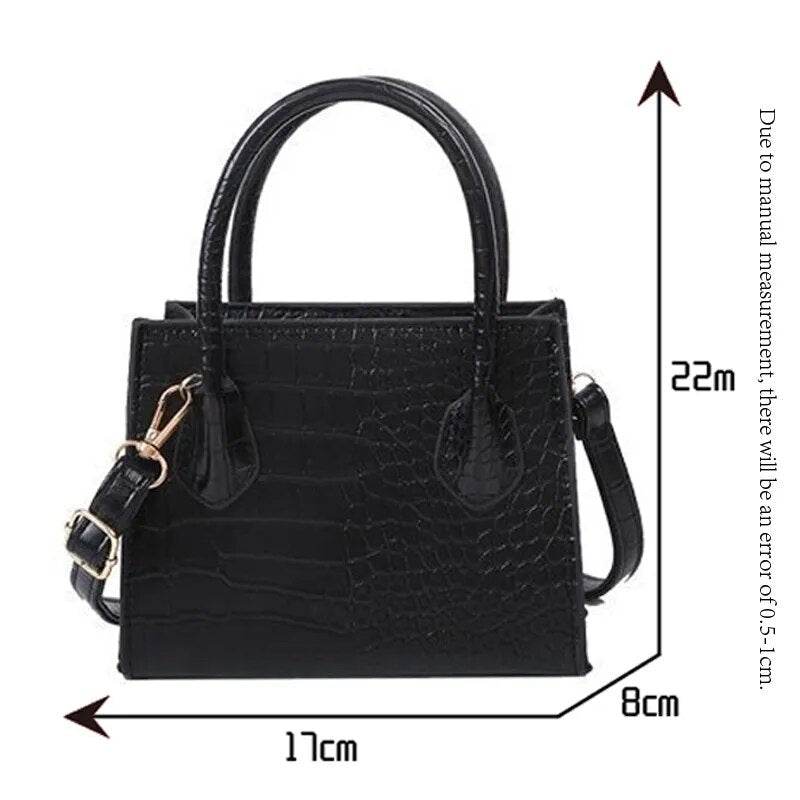 Crocodile Pattern PU Leather Crossbody Bags for Women Chain Female Shoulder Handbags Mini Purses Travel Crossbody Bag - Tamnz