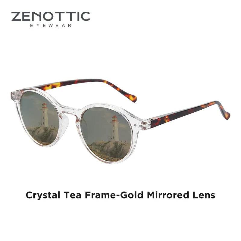 Retro Polarized Sunglasses Men Women Vintage Small Round Frame Polaroid Lens UV400 Goggles Shades - Tamnz