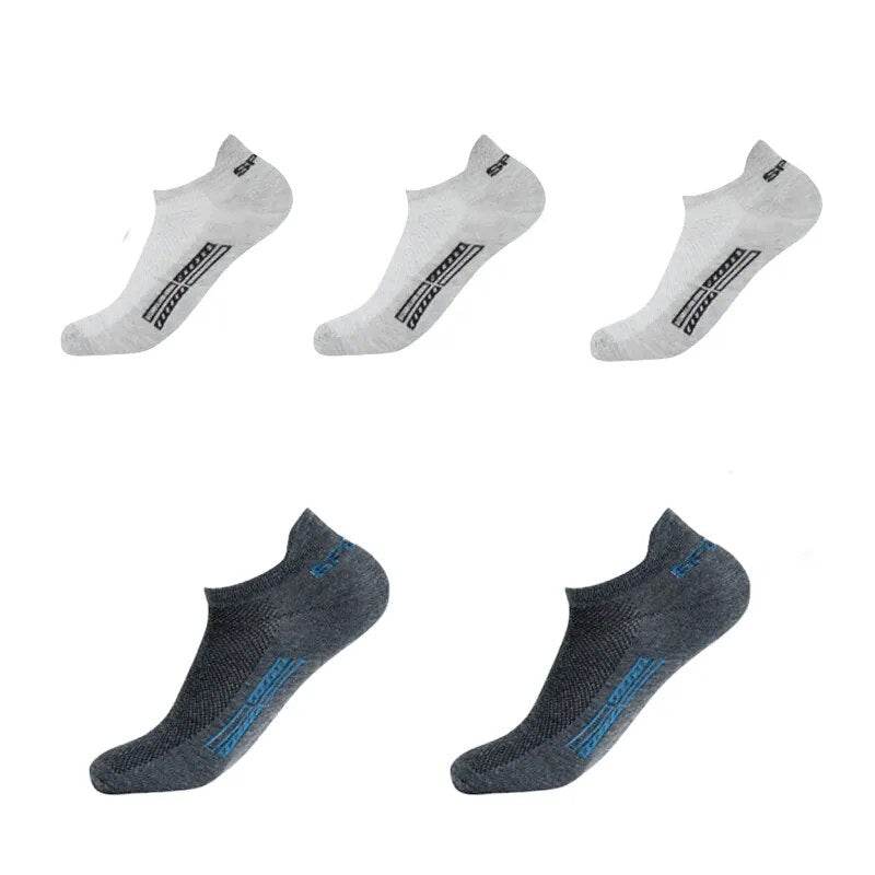 5 Pairs Men Ankle Socks Breathable Cotton Sports Mesh Casual Athletic Summer Thin Cut - Tamnz