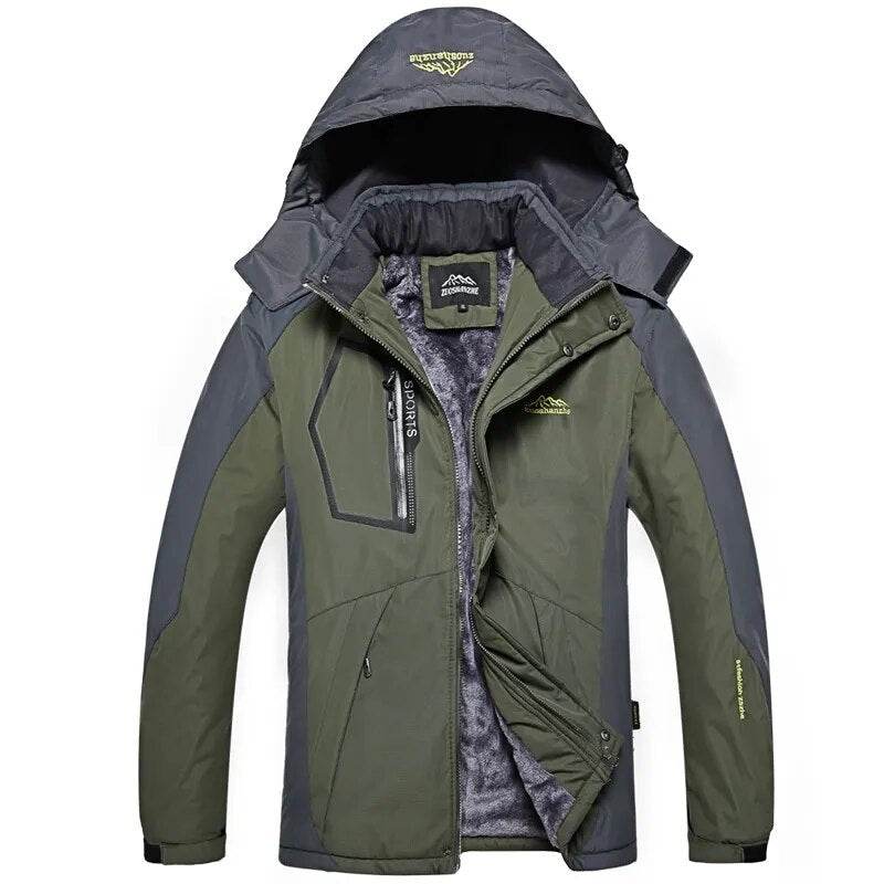 Winter Men Windproof Jacket Warm Thicken Outdoor Coats Male Casual Velvet Jackets Mens Outwear Mountaineering Overcoat Plus Size - Tamnz