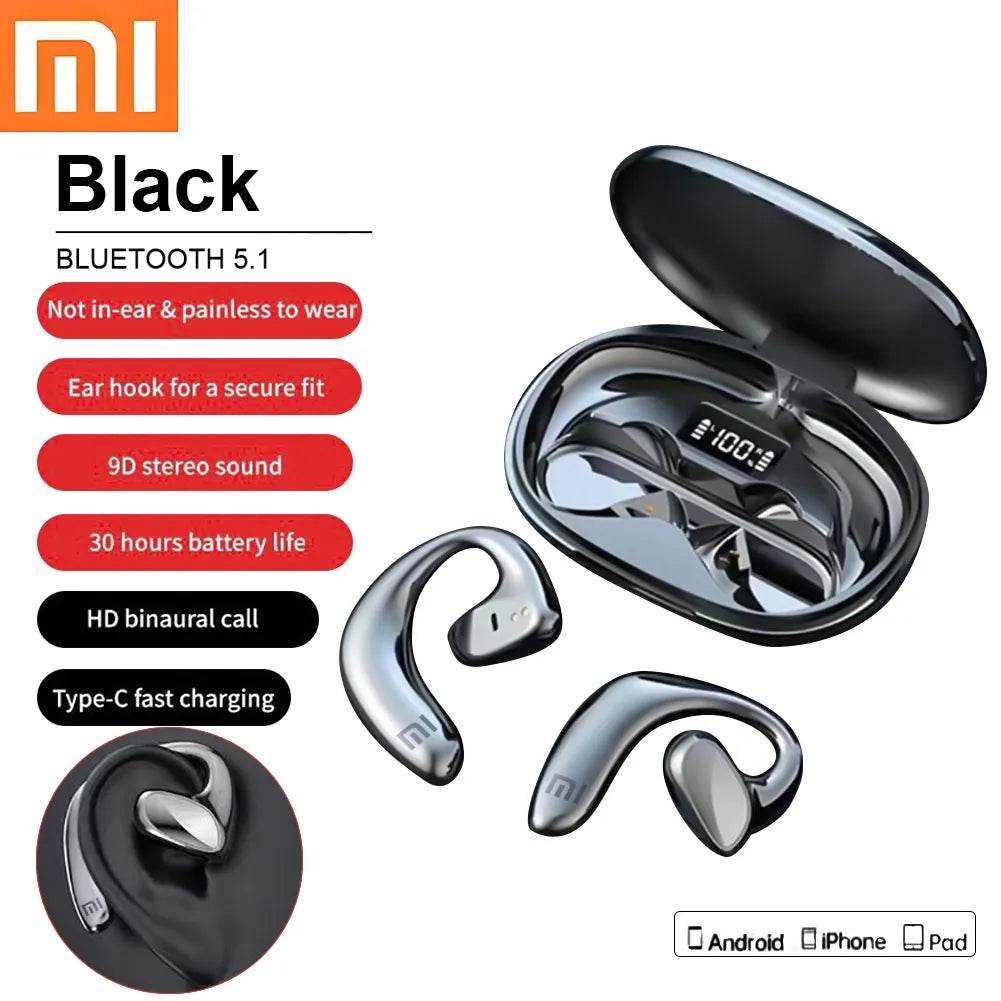 Wireless Earphones Xiaomi Mijia S900 Bluetooth Headphones Bone Conduction Sports 9D Hifi Stereo Earbuds Headset With Microphone - Tamnz