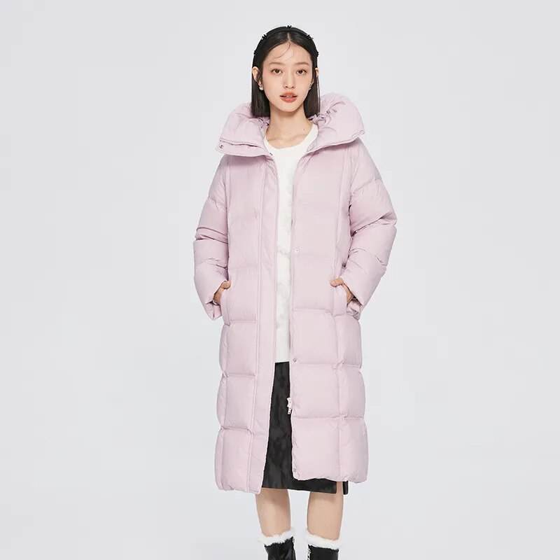 Semir Long Down Jacket Women Waterproof Hooded Coat Winter New Loose Girls Jacket Multi-Color Thick Windbrake Down Coat - Tamnz