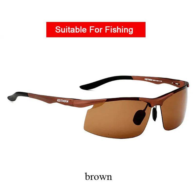 Sunglasses Aluminum Men Polarized UV400 Lens Rectangle Rimless Driving Fishing Sun Glasses Sports Eyewear - Tamnz