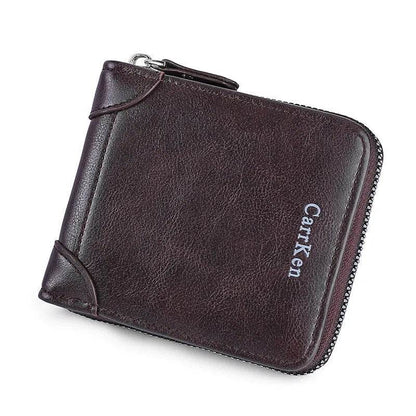 Vintage Small Men's Wallet Pu Leather Short Purse Men Hasp Zipper Clutch Solid Porte Feuille Hommes Porte Monnaie Homme - Tamnz