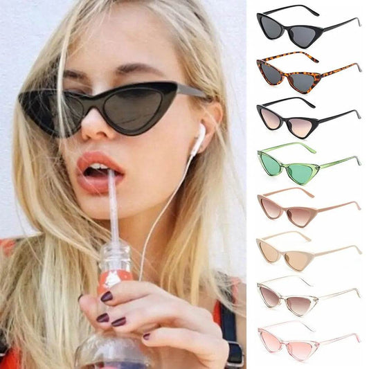 Vintage Cat Eye Sunglasses for Women Small Frame Retro Sunglasses UV400 Protection Eyewear Fashion Trendy Streetwear Accessories - Tamnz