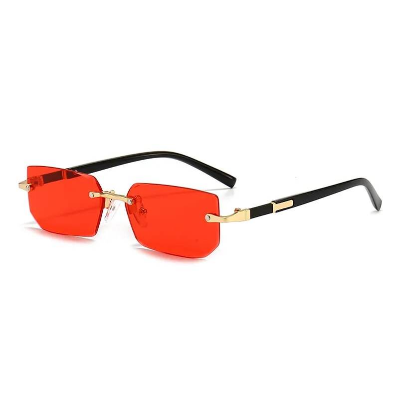 Rimless Shades Rectangle Fashion Popular Shades Small Square - Tamnz