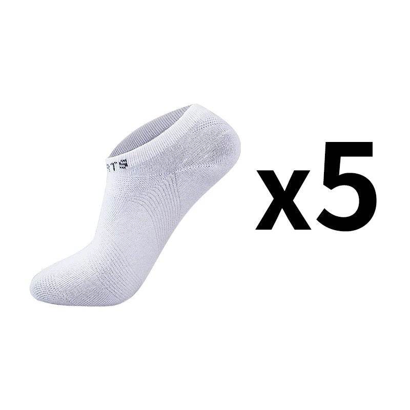 5 Pairs Men Ankle Socks Breathable Cotton Sports Mesh Casual Athletic Summer Thin Cut - Tamnz