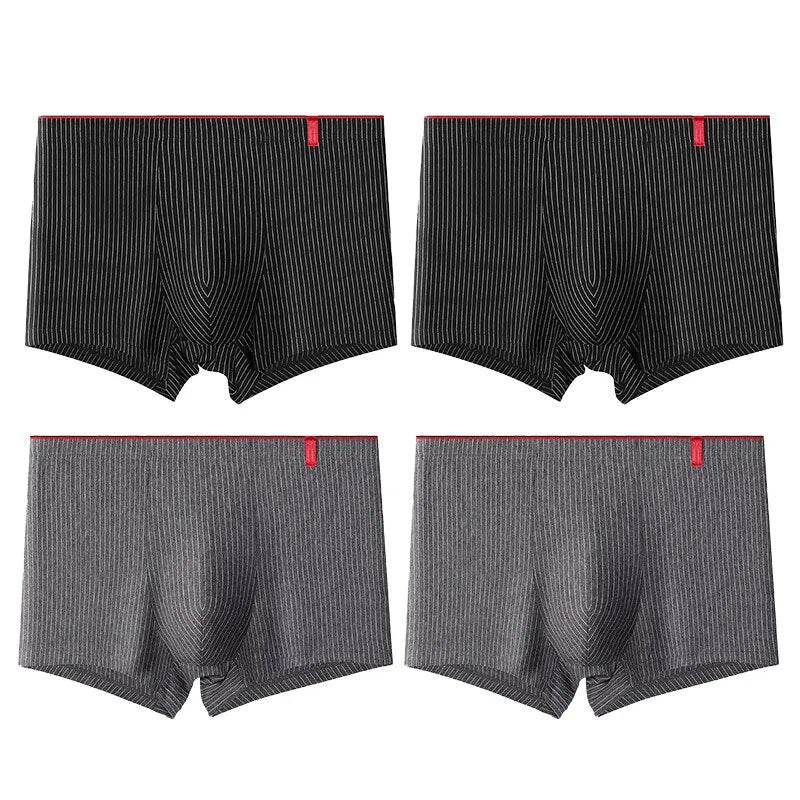 4 Pcs Boxer Men Sexy Stripe Panties Underwear Sexy Knickers for Men Underpants Shorts Fashion Under Wear Lingerie Boxers Briefs - Tamnz