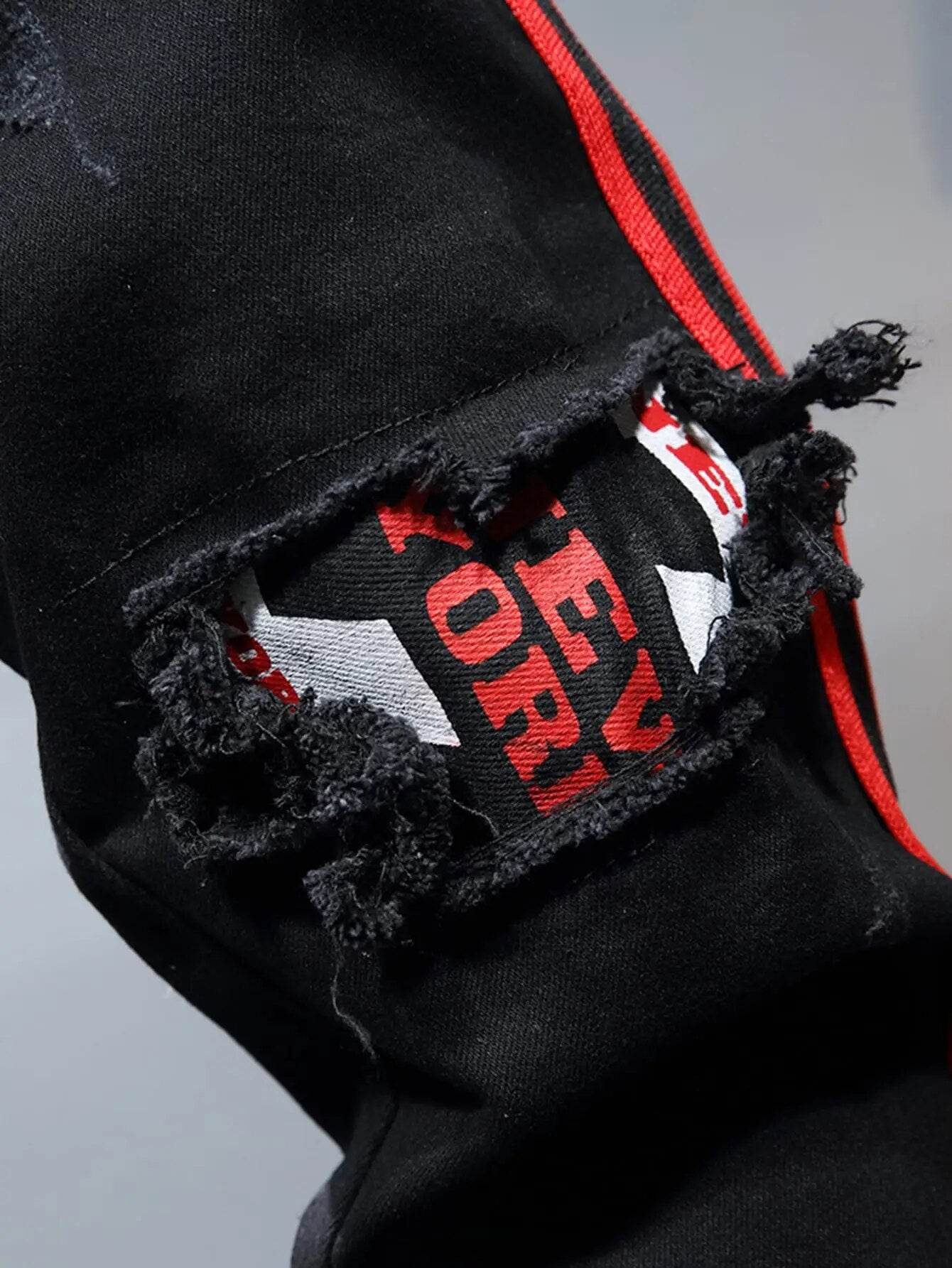 NEW Trendy Men's Street All-match Jeans Hot Mens Skinny Stretch Denim Pants Distressed Ripped Freyed Slim Fit Jeans Trousers - Tamnz