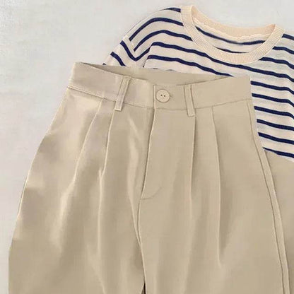 High Waist Women Suit Pants Fall Straight Office Ladies Korean Fashion Trousers Casual Button Loose Female Black Pants New - Tamnz