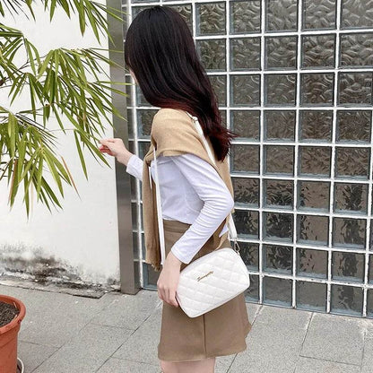 Tassel Small Messenger Bag For Women Trend Lingge Embroidery Camera Female Shoulder Bag Fashion Chain Ladies Crossbody Bags - Tamnz