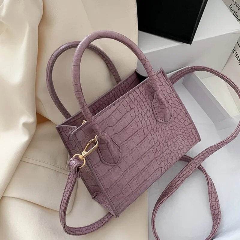 Crocodile Pattern PU Leather Crossbody Bags for Women Chain Female Shoulder Handbags Mini Purses Travel Crossbody Bag - Tamnz