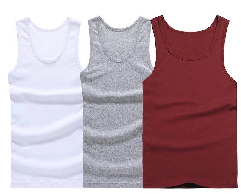 Tank Top Solid Muscle Vest Undershirts O-neck Gymclothing Tees Whorl Tops - Tamnz