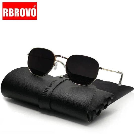 Metal Vintage Polygon Sunglasses Luxury Brand Shades Designer - Tamnz