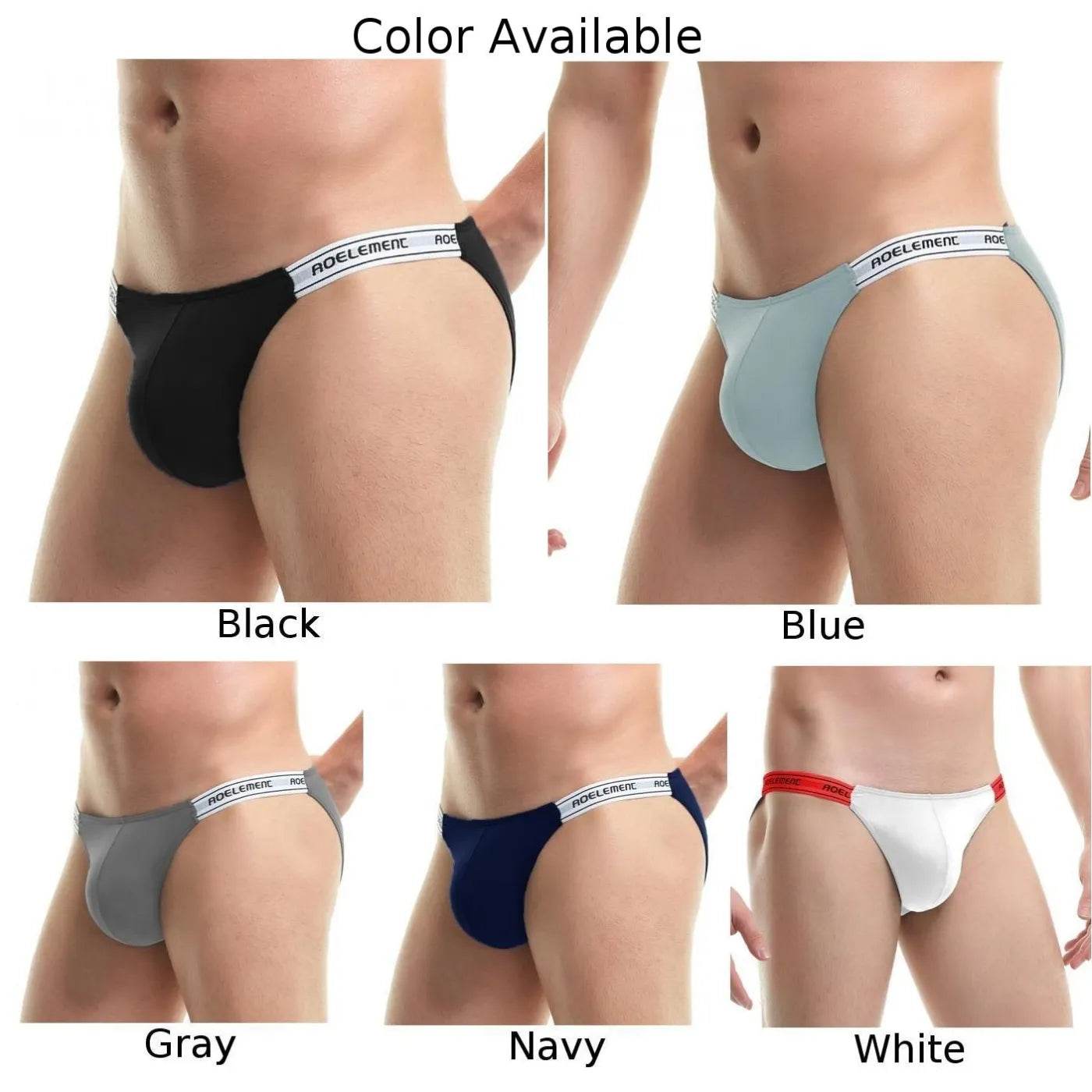 Man Ice Silk Briefs Elsastic Waist Low-rise Sexy Underwear Hip Lift Trunks Breathable Underpants Big Pouch U Convex Lingerie - Tamnz