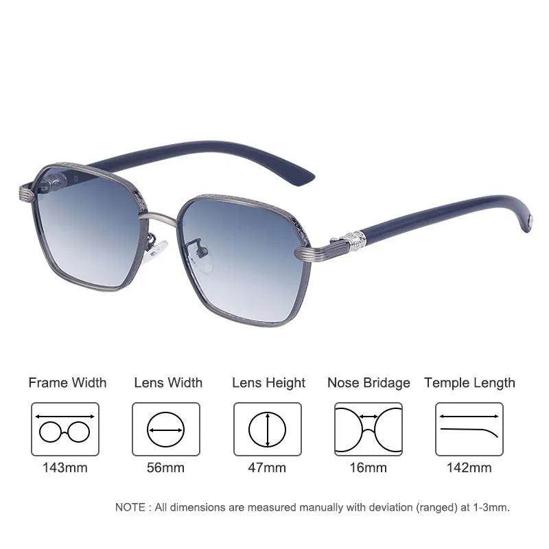Vintage Square Sunglasses Metal Sunglasses Trendy Frame - Tamnz