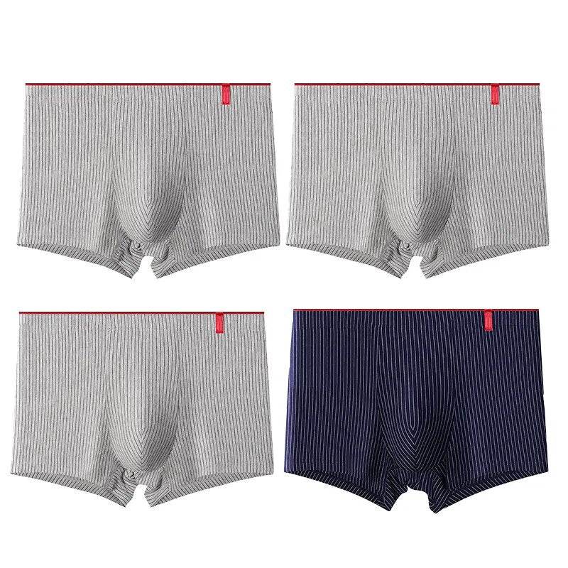 4 Pcs Boxer Men Sexy Stripe Panties Underwear Sexy Knickers for Men Underpants Shorts Fashion Under Wear Lingerie Boxers Briefs - Tamnz
