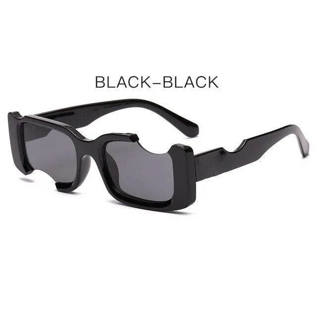 UV Protection Hip Hop Square Shades Off Notch Hole Design - Tamnz