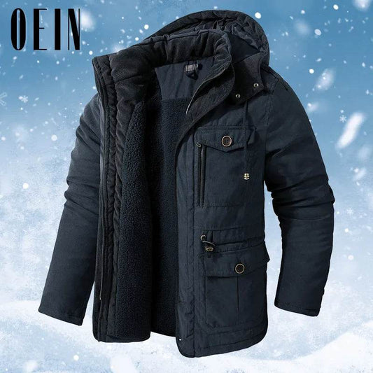 Winter Thick Jacket Men Outdoor Parka Coat Fur Linner Warm Cargo Jackets Male Windbreaker Outwear Parkas Military Army Overcoats - Tamnz
