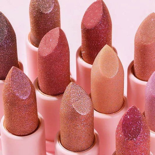 Waterproof Metallic Pearlescent Lipstick Pop Glitter Lip Gloss 10-Color Long Lasting Diamond Pearl Colour Lip Gloss Sexy Make Up - Tamnz