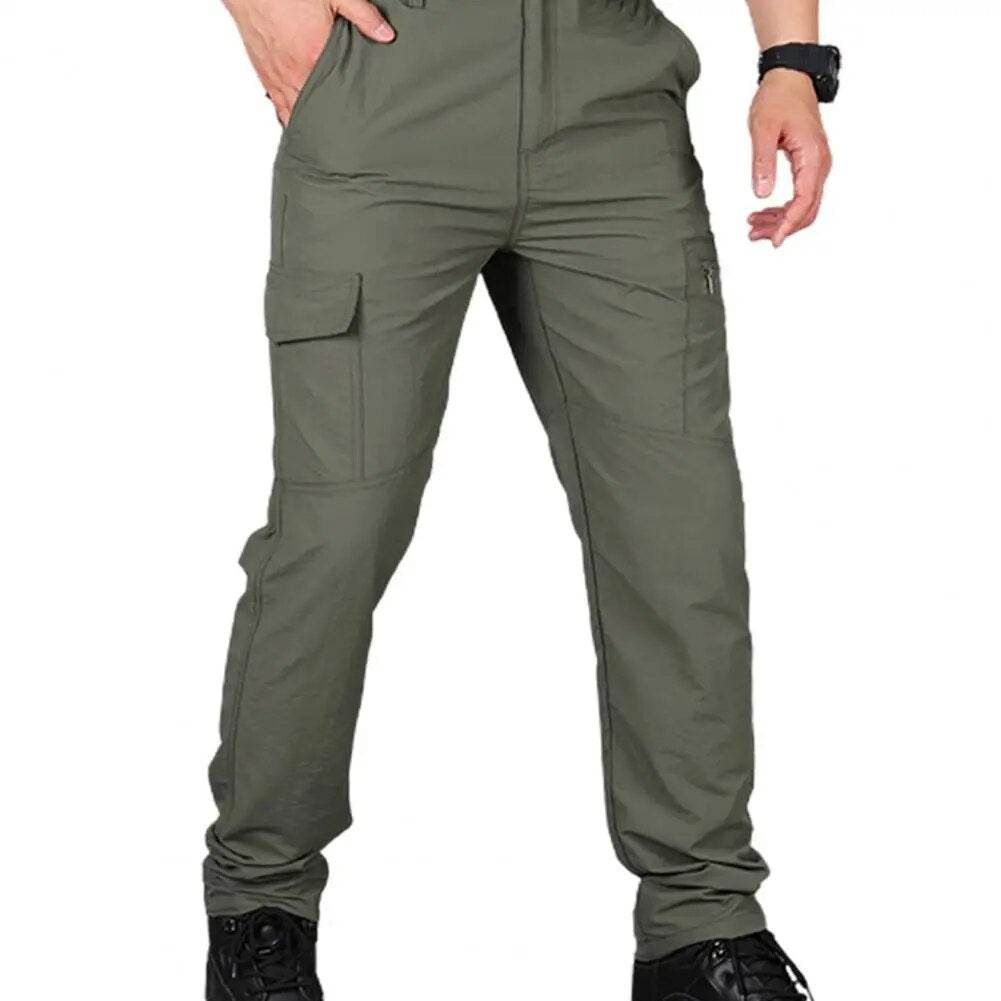 Straight Wear Resistant Solid Color Waterproof Men Pants for Outdoor Sports - Tamnz