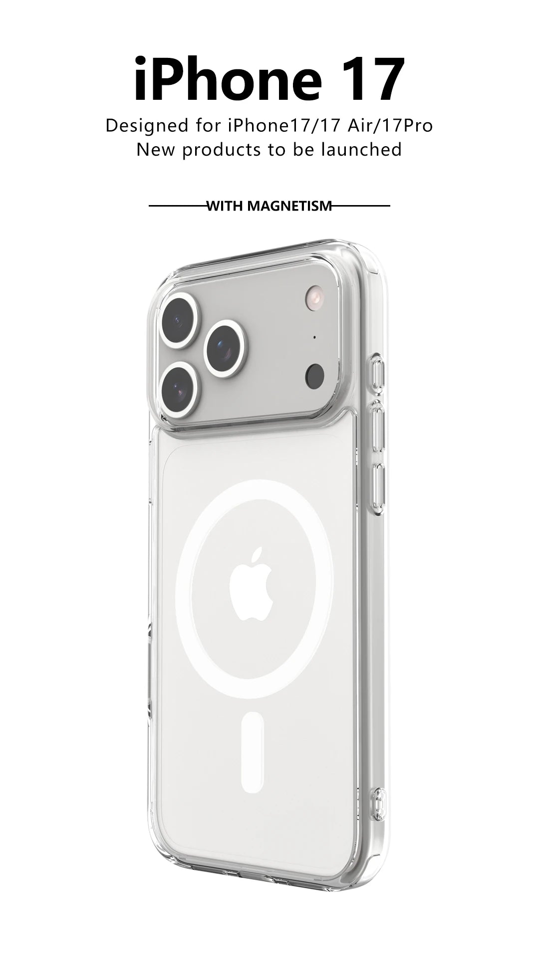 Shockproof For Magsafe Clear Magnetic Wireless Charge Case For iPhone 17 Air 17 Pro Max Hybird Hard Acrylic Back Cover Bumper