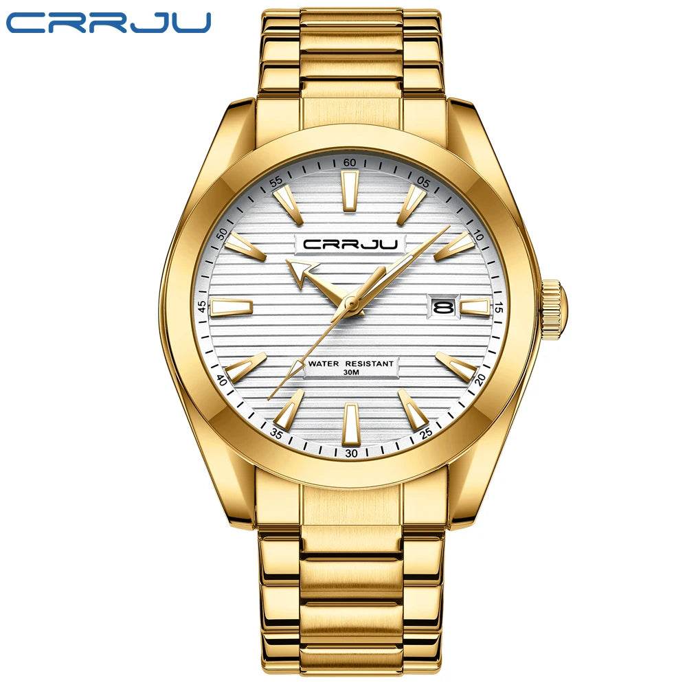 Temperament Men Luxury Fashion Design Gold Men Watches Multifunction Luminous Quartz - Tamnz