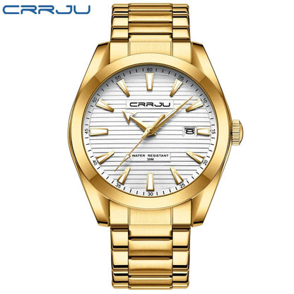 Temperament Men Luxury Fashion Design Gold Men Watches Multifunction Luminous Quartz - Tamnz