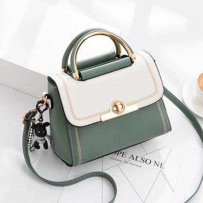 New Lock Flap Small Square Bag Shoulder Messenger Crossbody Bags Designer Stitching Women Handbags Leisure Shoulder Bag - Tamnz