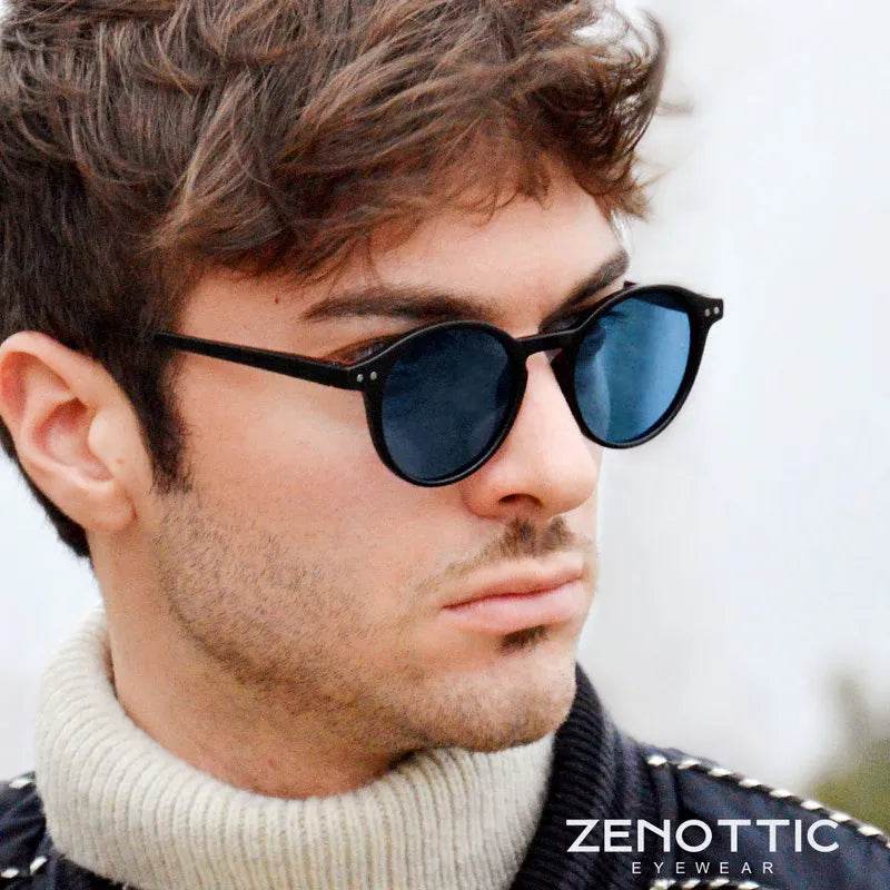 Retro Polarized Sunglasses Men Women Vintage Small Round Frame Polaroid Lens UV400 Goggles Shades - Tamnz