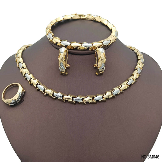 Italian Brazilian Jewelry Set Wedding Jewellery 18k Gold Plated Necklace For Women Daily Wear Fashion Bride Accessories Gifts - Tamnz