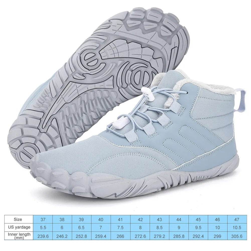 Winter Warm Running Barefoot Rubber Running Shoes Waterproof Non-Slip Breathable - Tamnz