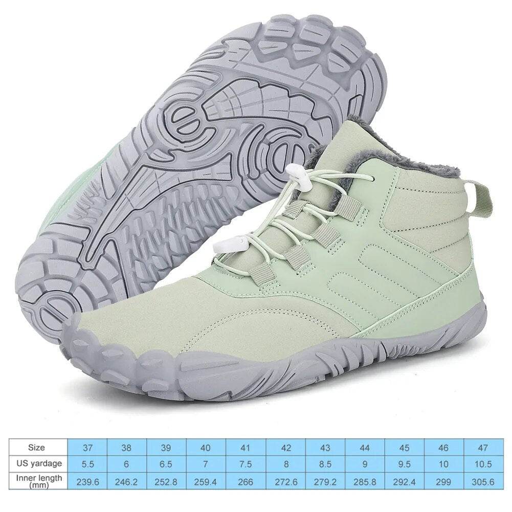 Winter Warm Running Barefoot Rubber Running Shoes Waterproof Non-Slip Breathable - Tamnz