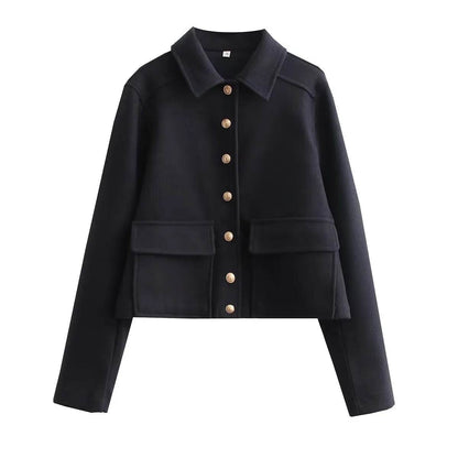 Fashion Jackets for Women Autumn Coats Female Turndown Collar Chic Single-breasted New Outerwear Ladies Casual Jacket - Tamnz