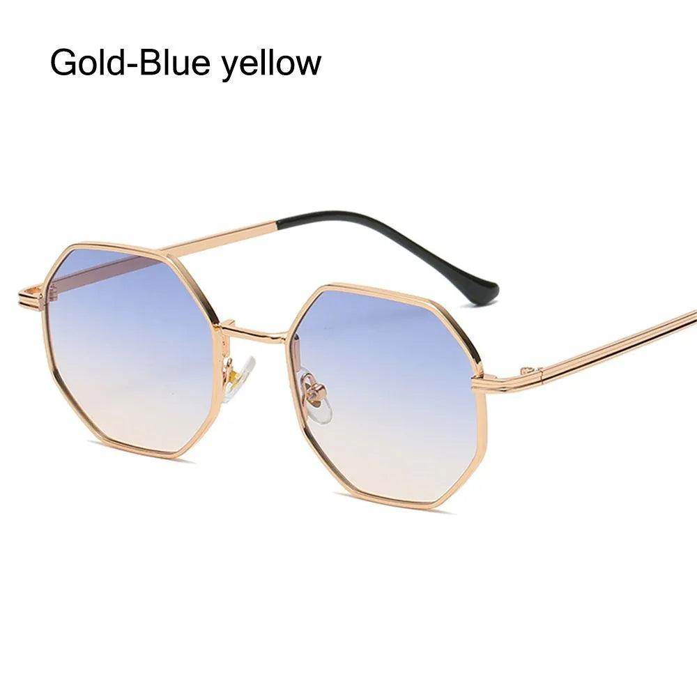 Summer UV Protection Sunglasses Fashion Polygon Sun Glasses for Women Men Trendy Classic Metal Frame - Tamnz