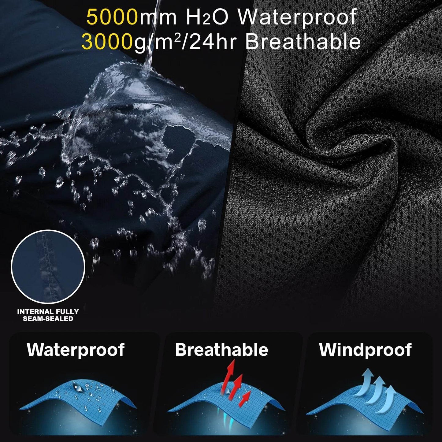 Women's Rain Pants Lightweight Breathable Waterproof Pants Soft Windproof Overall Rain Pants for Hiking, Golf - Tamnz